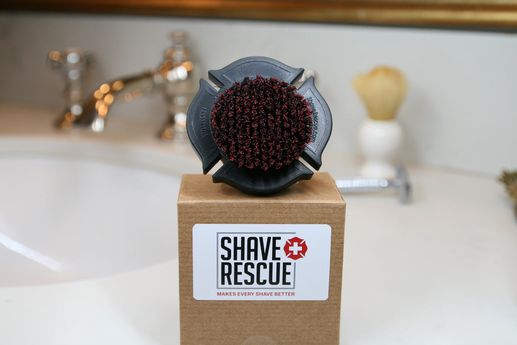 If you have ever tapped your razor against the edge of your sink in an attempt at clearing out the accumulated gunk that can collect in between your blade(s) and razor, then The Original Rescue Brush might be the solution to this problem!