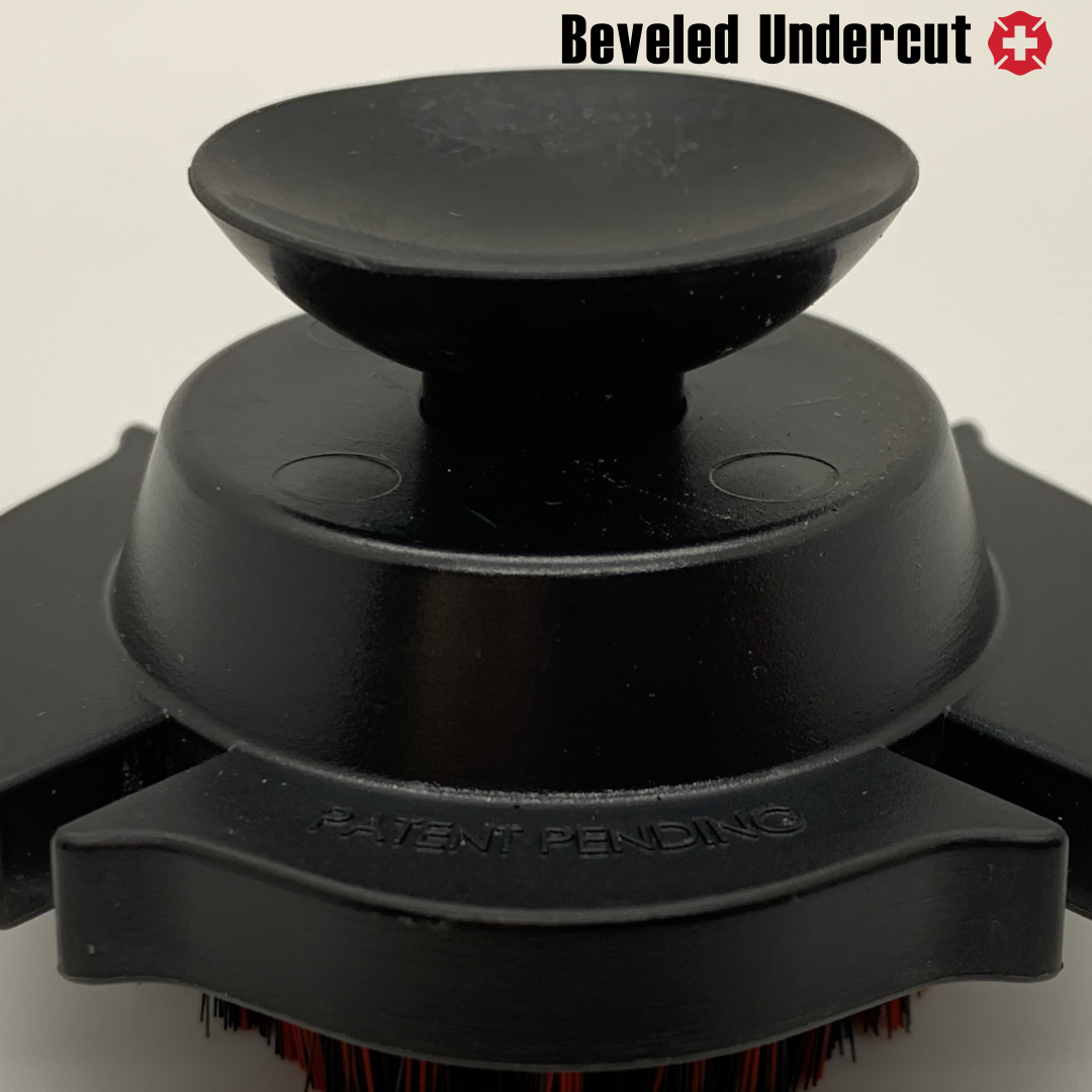 Beveled Undercut – easy, comfortable access for suction cup release.